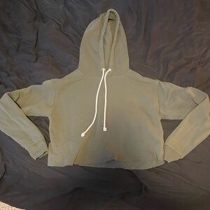 wild fable Olive Green Cropped Hoodie with Drawstrings